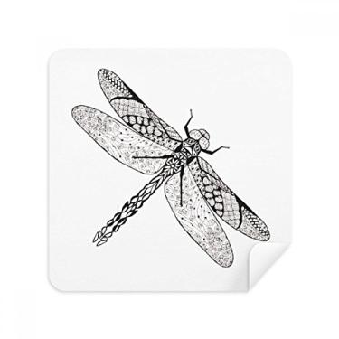 Imagem de Libélula Animal Portrait Sketch Glasses pano de limpeza de tela de telefone limpador de tela tecido de camurça 2 peças