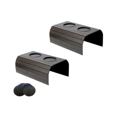 Imagem de Kit 02 Bandejas Esteira para Braço de Sofá Porta Copo Plástico Tabaco - D'Rossi