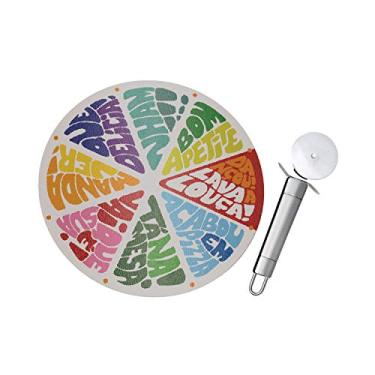 Imagem de Euro Home - Conjunto Pizza Com Tabua de Vidro 2 Peças