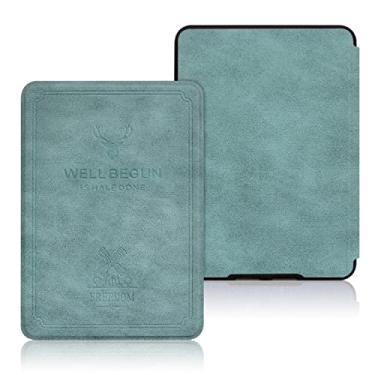 Imagem de Capa protetora com padrão de cabeça de cervo vintage para Kindle Paperwhite 5, 6 e 7 (antes de 2018, modelo EY21 e DP75SDI) - Capa impermeável durável com Auto Wake/Sleep