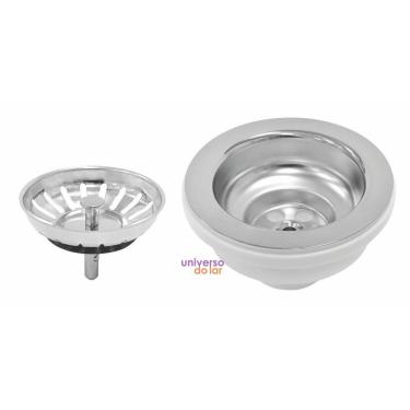 Imagem de Válvula Tramontina Luxo para Pias e Cubas 4 1/2" sem Escape Aço Inox