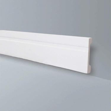 Imagem de Rodapé GART de Poliestireno FB11  18mmx11cm Metro Linear  - caixa com 2,44 Unidade - Branco