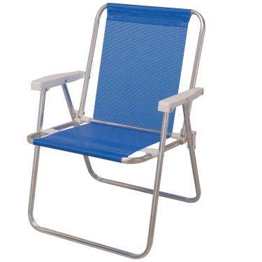 Imagem de Cadeira Alta Dobrável Tela Sannet em Alumínio Mor