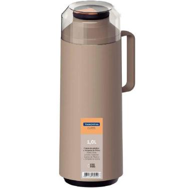 Imagem de Garrafa Térmica Tramontina Bege Ampola De Vidro 1,0 L