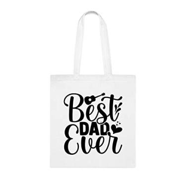 Imagem de Bolsa tote papai, Best Dad In The World, para papai, presente para o melhor pai, bolsa de ombro para papai, bolsas reutilizáveis para papai, presente para papai da filha favorita, filho e filhos, Branco