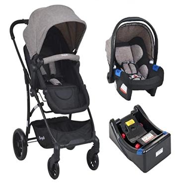 Imagem de Conjunto Carrinho de Bebê Convert Burigotto Cappuccino, Bebê Conforto com Base