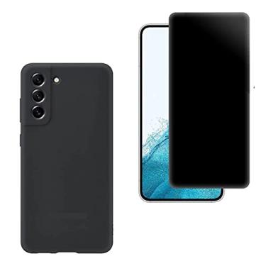 Imagem de Kit Capa Capinha Silicone Aveludada e Pelicula Privativa Compatível Samsung Galaxy S21