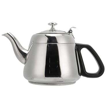 Imagem de Chaleira de chá de aço inoxidável, chaleira de chá, fogão, chaleira para fogão, chaleira de chá, apito, despeje sobre a chaleira de café com coador para acampamento em casa cozinha (2L)