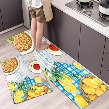 Imagem de youyoucool Tapetes para chão de cozinha, tapete abstrato antiderrapante para cozinha, sala de jantar, chão, casa, escritório, pia, lavanderia 40 x 61 cm