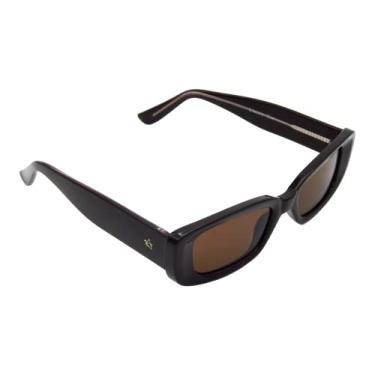 Imagem de Lilaccie Óculos de sol femininos vintage pequeno quadrado proteção UV400 multicolor laranja roxo verde rosa marrom (Marrom)