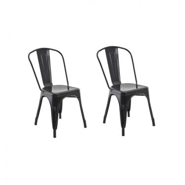 Imagem de Conjunto 2 Cadeiras de Cozinha em Aço Iron Industrial Rivatti Preto