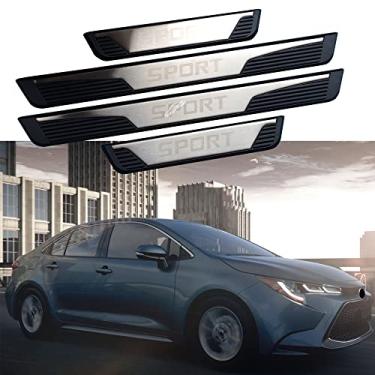 Imagem de GZBFTDH Proteção de Peitoril Soleira da Porta, para Toyota Corolla 2015-2022 Carro Acessórios, Aço Inoxidável Kick Plate Guard de Pedal de Limiar Protetor, Peças para Automóveis