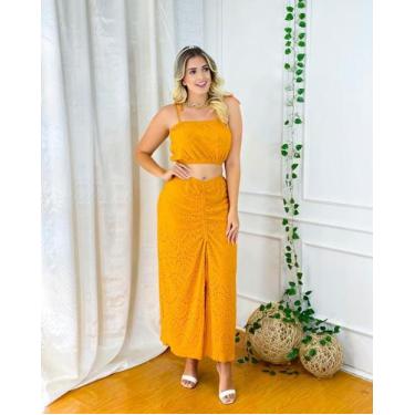 Imagem de Conjunto Feminino Saia Longa Cropped Roupas Femininas - Bellucy Modas