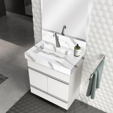 Imagem de Lavatório em Porcelanato 60cm com Cuba Esculpida Slim Blu Lavatórios Calacata