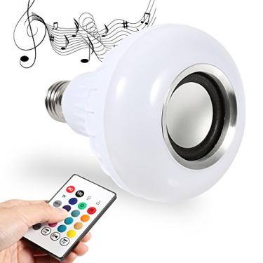 Imagem de 1 peça de alto-falante de música com Bluetooth, E27 12 W LED RGB Bluetooth, lâmpada sem fio para tocar música com controle remoto