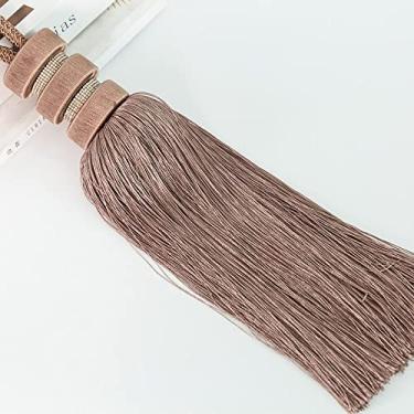 Imagem de Cortina de borla gravatas penduradas pires bola bola pendurada cortina de bola pendurada corda amarrando acessórios de cortina suportes de cortina, camelo, 1 peça