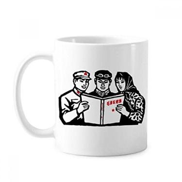 Imagem de Mao Zedong Anthology Caneca de soldado chinês cerâmica xícara de café porcelana louça