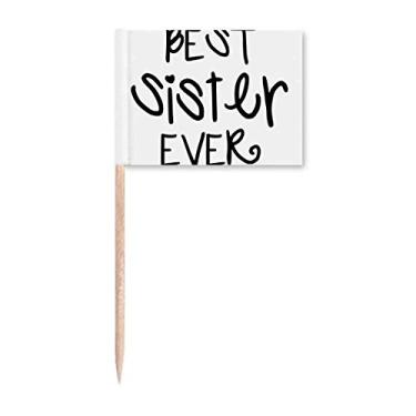 Imagem de Marcadores de palito com citações Faly Love Bless Best Sister Topper Decoração de festa