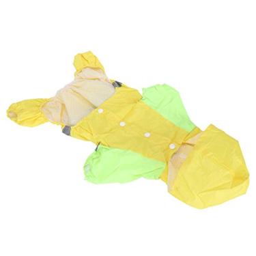 Imagem de Capa de chuva, capa de chuva para cães, ajuste seguro e perfeito, peso leve, acessório para animais de estimação, visibilidade extra, mais (amarelo, G)