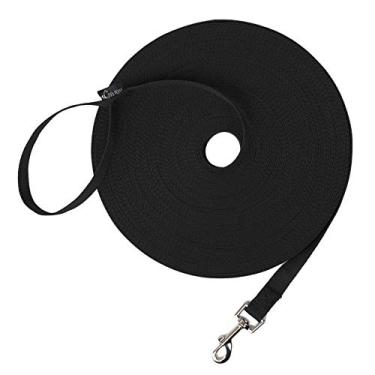 Imagem de (4.6m, Black) - Hi Kiss Dog/Puppy Obedience Recall Training Agility Lead - 4.6m 6.1m 9.1m 15m 30m Training Leash - Great for Training, Play, Camping, or Backyard