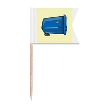 Imagem de Caixote de lixo para lixo, lixo, adorável, palito, bandeiras, marcação, para festas, bolos, alimentos, queijos