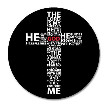 Imagem de Smooffly Mouse pad redondo com cruz cristã de Deus Jesus Cristo com design bonito
