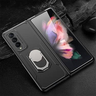Imagem de Capa protetora contra queda de metal para Samsung Galaxy Z Fold3 5G W22 W20 Fold2 Fold 3 2 Capa protetora dobrável para celular, preta, para Galaxy Z Fold3