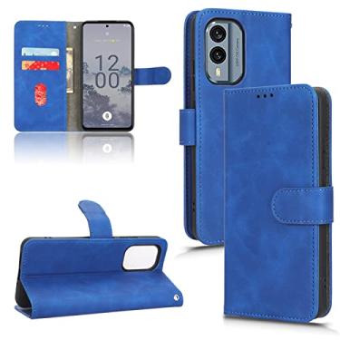 Imagem de Capas de telefone Business Skin Feel Nokia X30 X 30 5G Capa de couro com compartimentos de cartão de luxo suporte de clipe de carteira capa de telefone à prova de choque Nokia X30 5G capas (azul, Nokia X30 5G)