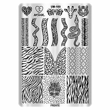 Imagem de Placa Para Carimbo De Unha Animal Print Onça Zebra Dupla Face 103