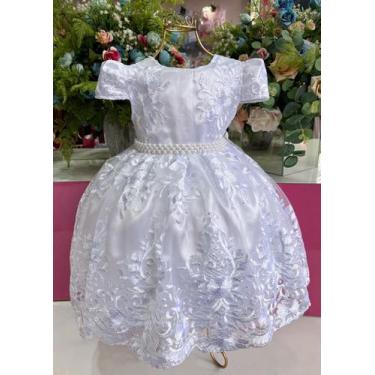 Imagem de Vestido Princesa Realeza Branco De Luxo - 1.2.3.4 - Paty Batizados