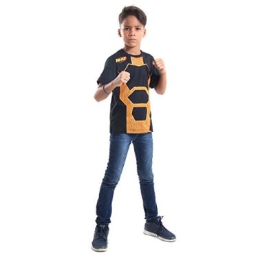 Imagem de Sulamericana Fantasias Camiseta Nerf Luxo Infantil, M 6/8 Anos, Preto/Laranja