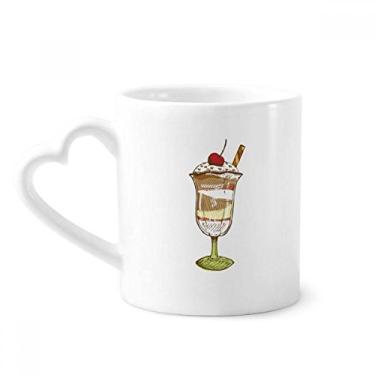 Imagem de Caneca de cereja de chocolate cann sorvete caneca de café cerâmica copo de coração de vidro