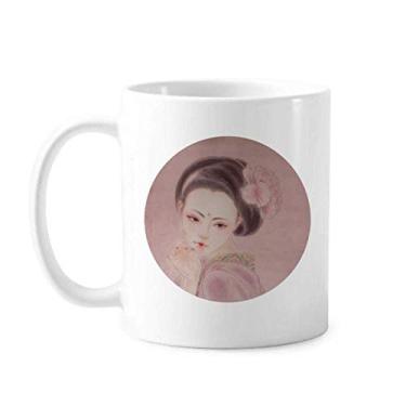 Imagem de Caneca de pintura de beleza tradicional chinesa rosa xícara de cerâmica café porcelana louça