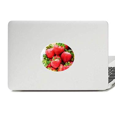 Imagem de Adesivo de notebook com emblema de vinil e imagem de frutas vermelhas de morango fresco