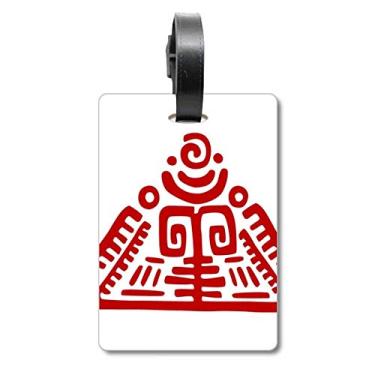 Imagem de Totems Pirâmide Mexicana da Civilização Antiga Bolsa Etiqueta de Bagagem Etiqueta para Bagagem