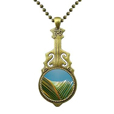 Imagem de DIYthinker Colar de Fotografia de Planta de Folha Natureza Céu Azul Antigo Pingente de Música