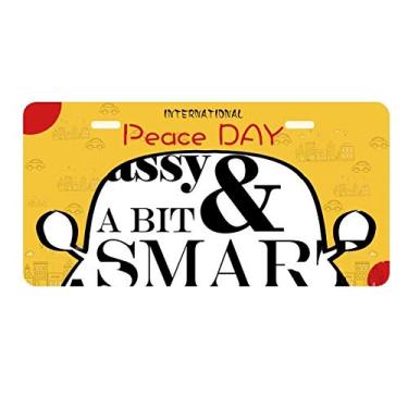 Imagem de DIYthinker Placa de licença elegante Sassy & A Bit Smart Assy Placa de carro Decoração Dia da Paz