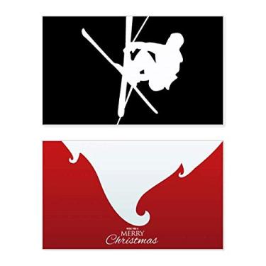 Imagem de Skateboarding Black Sport Outline Holiday Holiday Merry Christmas Congrats Card Christmas Letter Message