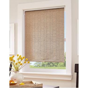 Imagem de Curtainworks Persiana de janela plissada de origami, 58 cm L x 162 cm C, linho