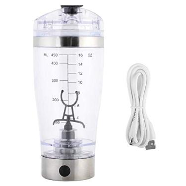 Imagem de Copo elétrico para mexer com leite elétrico, 450 ml, portátil, USB, de aço inoxidável, copo de centrifugador automático de suco de leite, copo de café para servir