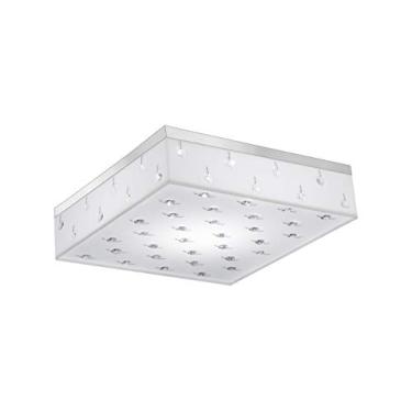 Imagem de Plafon Renda LED 220V 6500K, LLUM Bronzearte, 37440, 40W, Branco/Cromado, 40X40cm