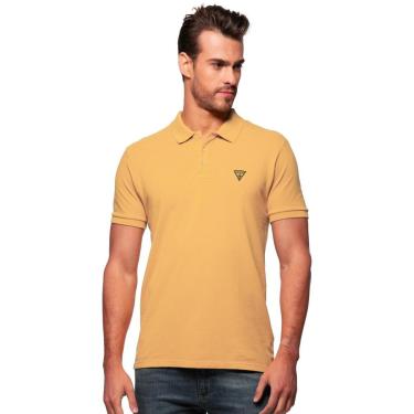Imagem de Polo Guess Masculina Piquet Slick Gold Amarela-Masculino