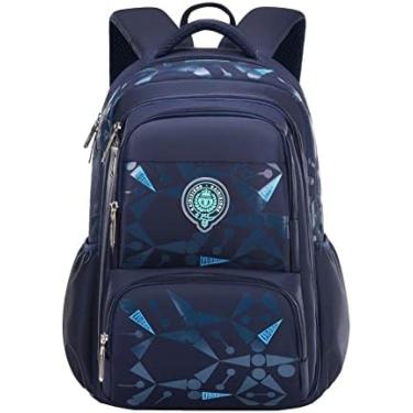 Imagem de Mochila Infantil Para Meninos De Grande Capacidade Com Abertura Lateral Mochila Leve Adequada Para Crianças De 6 A 12 Anos,Azul Escuro,A,YUYANAIAI