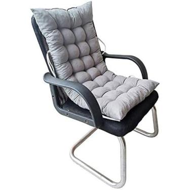 Imagem de Almofada Para Cadeira De Jardim Com Encosto Alto Fora Do Pátio Espreguiçadeira Almofada Grossa Acolchoada Cadeira De Vime Assentos De Balanço Almofada Encosto,Cinza,40x90cm,bonny369