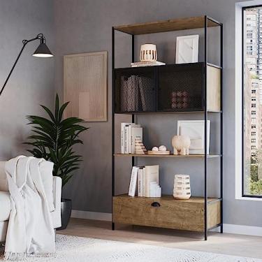 Imagem de Estante Industrial 2 Portas 1 Gaveta 90cm York Artesano Vermont/preto