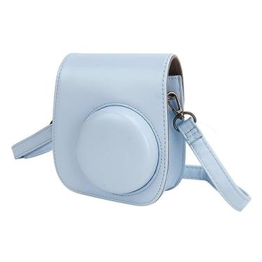 Imagem de Bolsa para Mini Câmera Instantânea, Bolsa para Câmera Instantânea Anti-riscos Compatível Com a Pele Armazene 65 Fotos PU de Alta Carga para Mini 12 (Azul)
