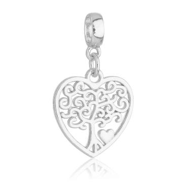 Imagem de Pingente Berloque Árvore da Vida Coração Pandora Banhado a Prata 925