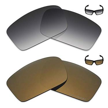 Imagem de Mryok+ 2 pares de lentes polarizadas de substituição para óculos de sol Oakley Twitch – Cinza dégradé Tom / Bronze dourado