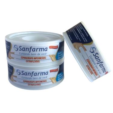 Imagem de Esparadrapo Impermeável Sanfarma Branco 1,2cm x 4,5m 12 Unid