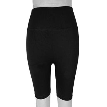 Imagem de Shorts de Fitness, Shorts de Ioga de Cintura Alta para Mulheres, Levantamento de Bunda Elástico Macio, Shorts de Treino Atlético (S)